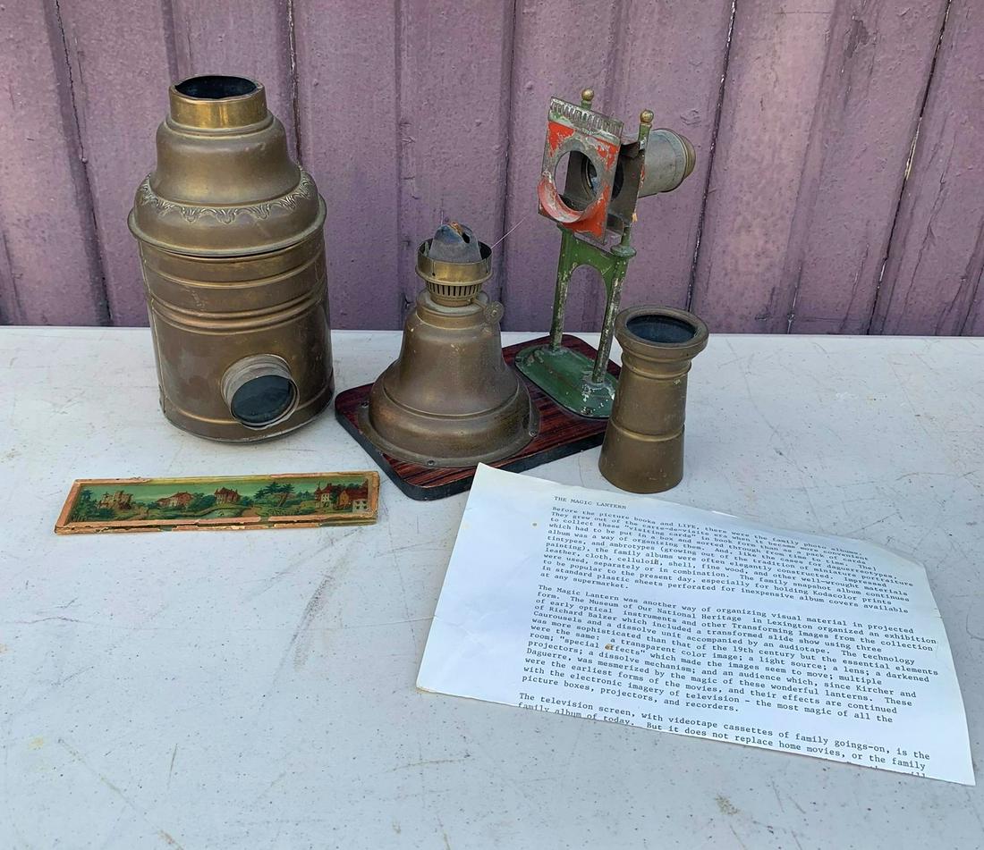 Magic Lantern With Accessories and Glass Slide: Free pickup or we'll drop off at shipper for $3 delivery Fee.