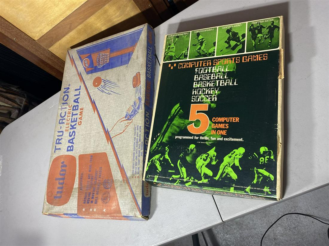 2 Vintage games in boxes - Basketball, 5 in one: Free pickup or we'll drop at the Shipper for a $3 fee.
