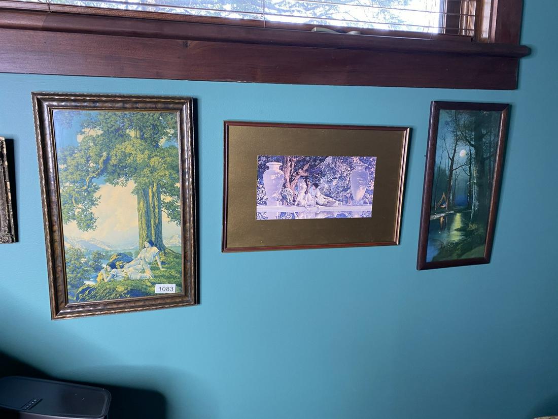Three antique framed prints including Maxfield Parrish: Shipping not available. You (or your representative) must pickup during the pickup windows of Wednesday Dec. 16 from 11 am to 4 pm or Saturday Dec. 19 from 10 am to 4 pm. If you do not pick up you wil