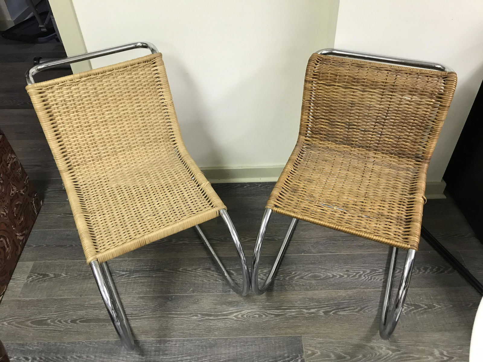 2 Mies Van der Rohe MR20 Style Cane Chrome Chairs (1 of 5)