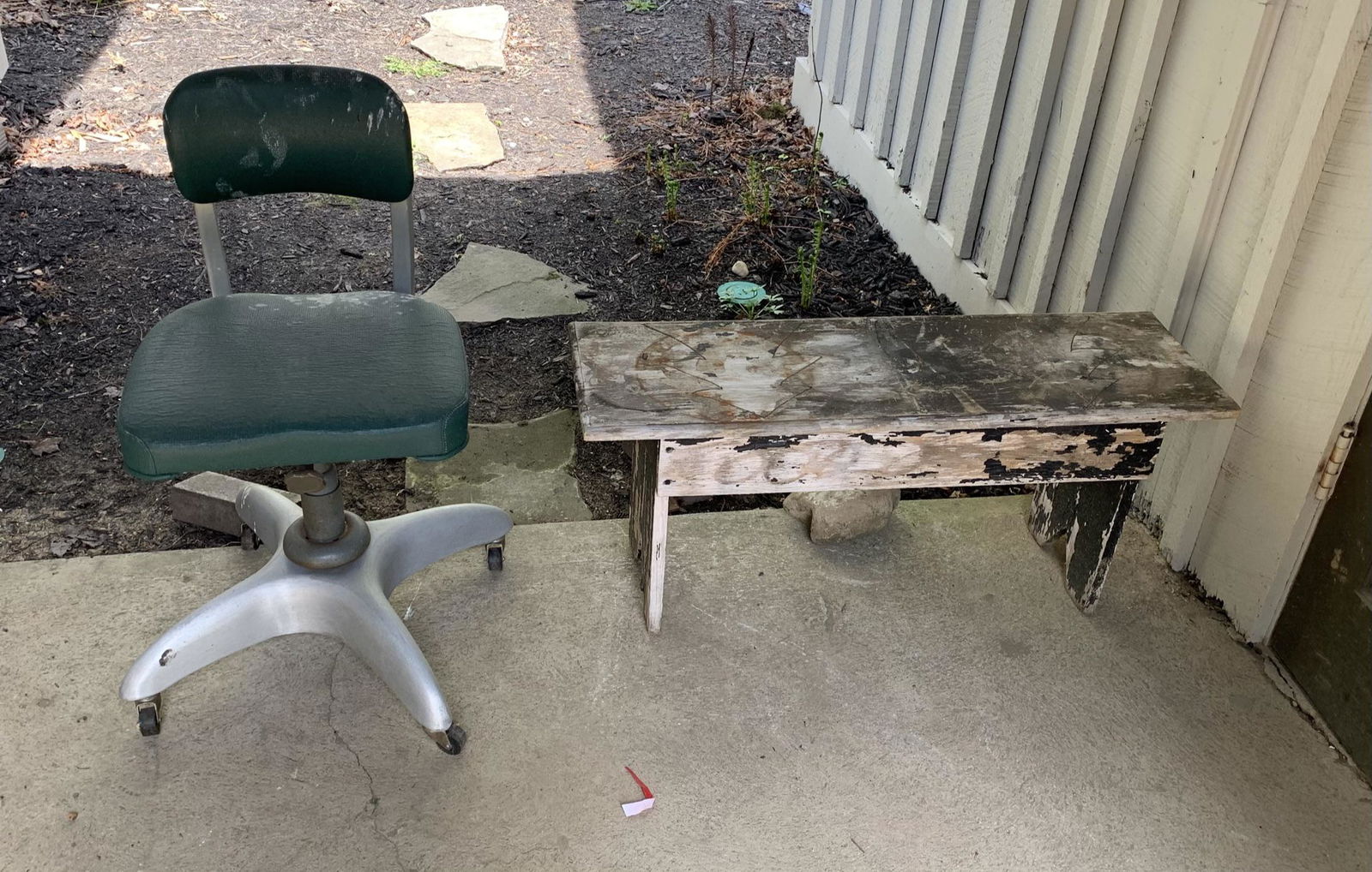 Vintage Office Chair & Wooden Bench (1 of 3)