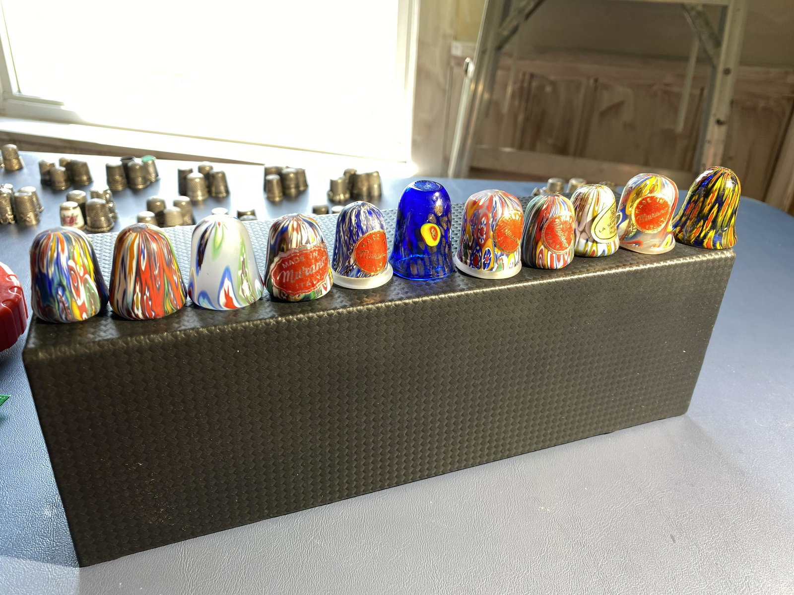 Group of 11 vintage Murano Italy Glass sewing Thimbles: Free pickup or we'll drop at the shipper for a $3 fee.