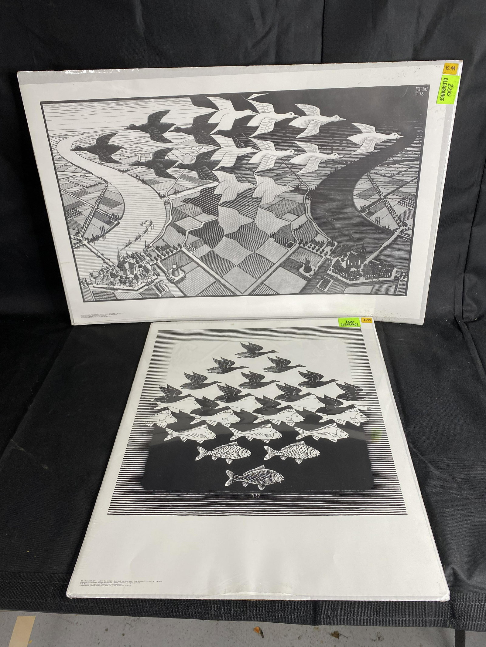 2 Vintage MC Escher Prints.: 2 Vintage MC Escher Prints. Cardon Art BV Holland. 22" x 25.5" and 34" x 22" Free pickup or we'll drop at our shipper for a $3 fee