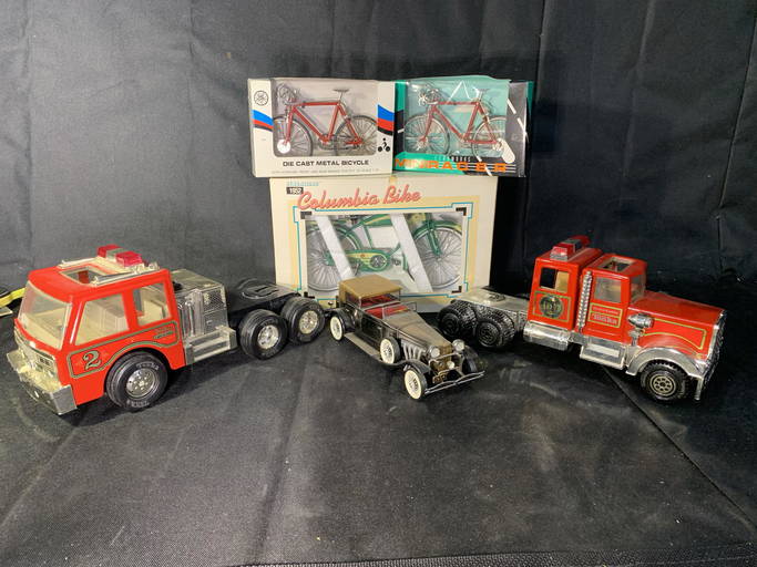 Tonka Trucks, Waco Toy Car & Diecast Metal Bikes
