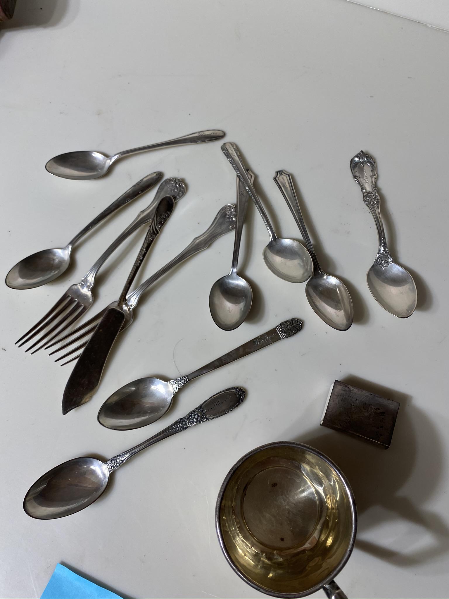 Group lot of sterling silver articles. (1 of 6)