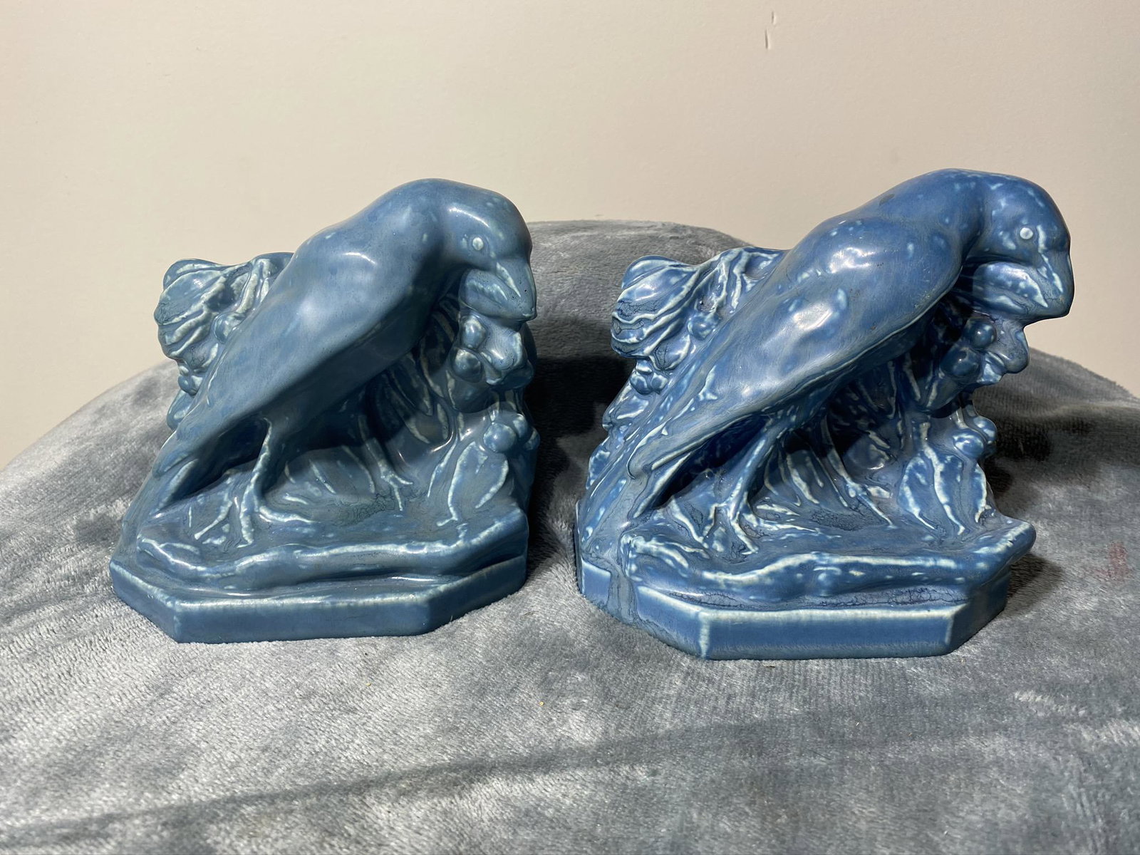 Pair of Vintage Rookwood Pottery Raven Bookends (1 of 12)