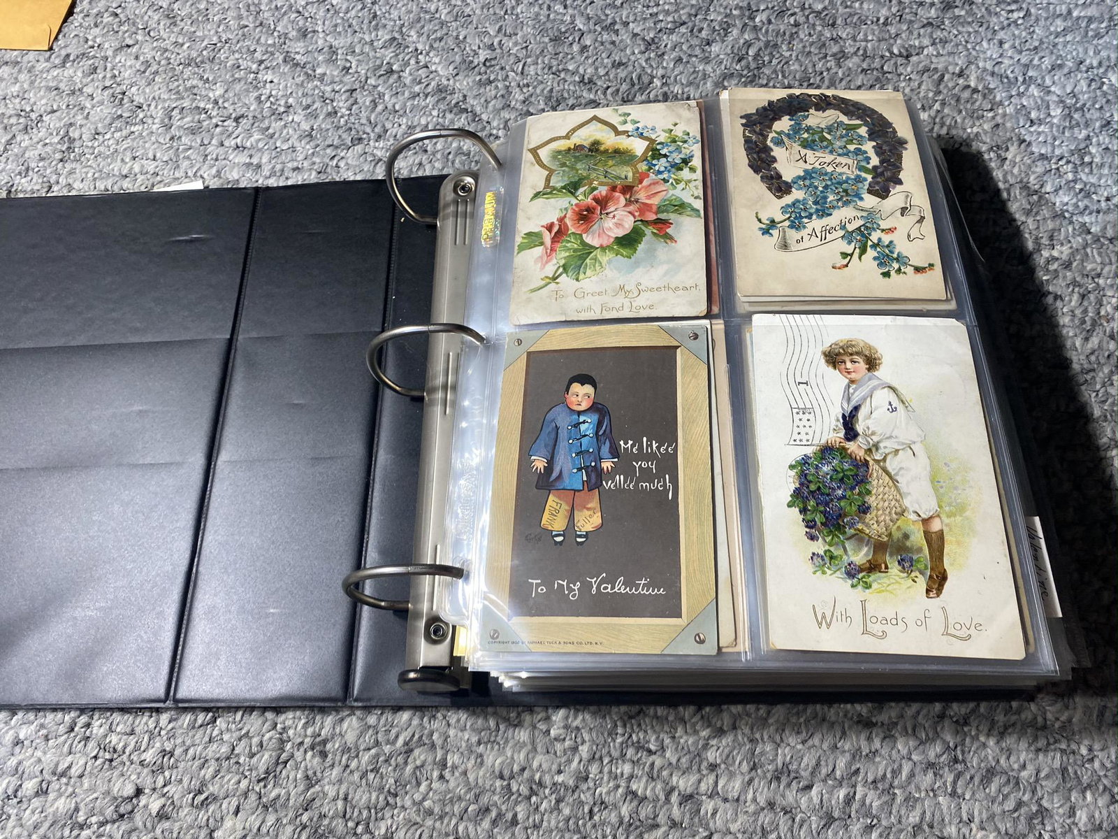 Binder lot of old postcards and valentines (1 of 20)