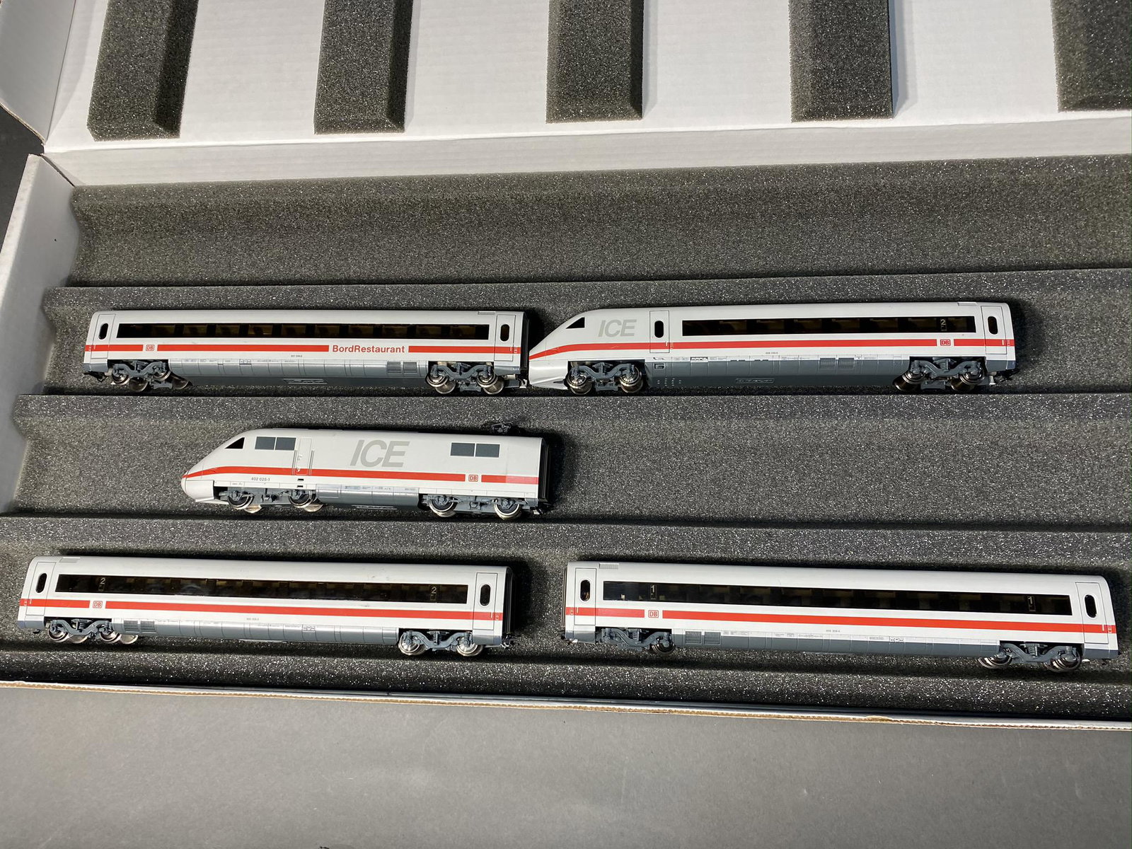 German ICE Deutsche Bahn Passenger Train Set HO.: German ICE Deutsche Bahn Passenger Train Set HO. Roco Austria. The pickup window for the sale is Jan 15 between 10 am and 4 pm in Worthington, Ohio. If you need shipping, we will charge $3/lot to tran