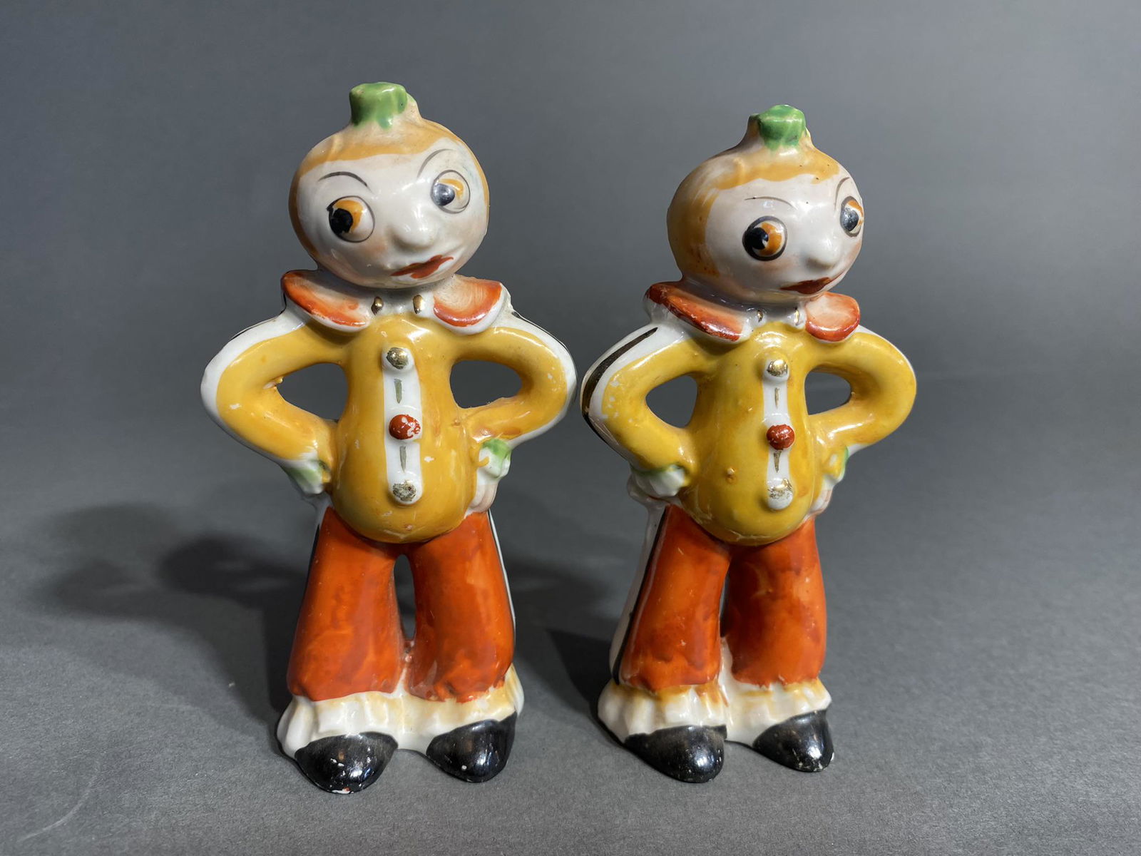 Pair of Antique Japanese Halloween Figures. (1 of 5)