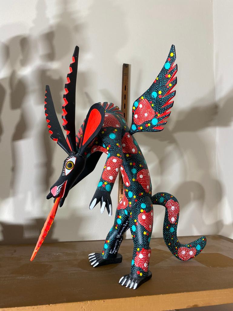 Large Oaxaca Mexican Folk Art Painted Carving Figure. (1 of 8)