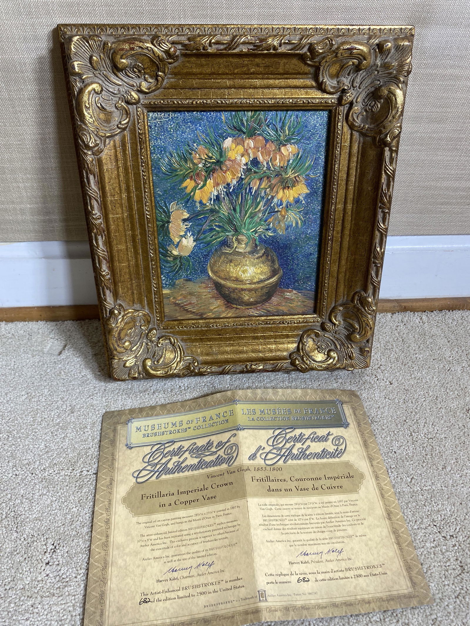 Vintage Hand Painted Van Gogh Print in Frame. (1 of 10)