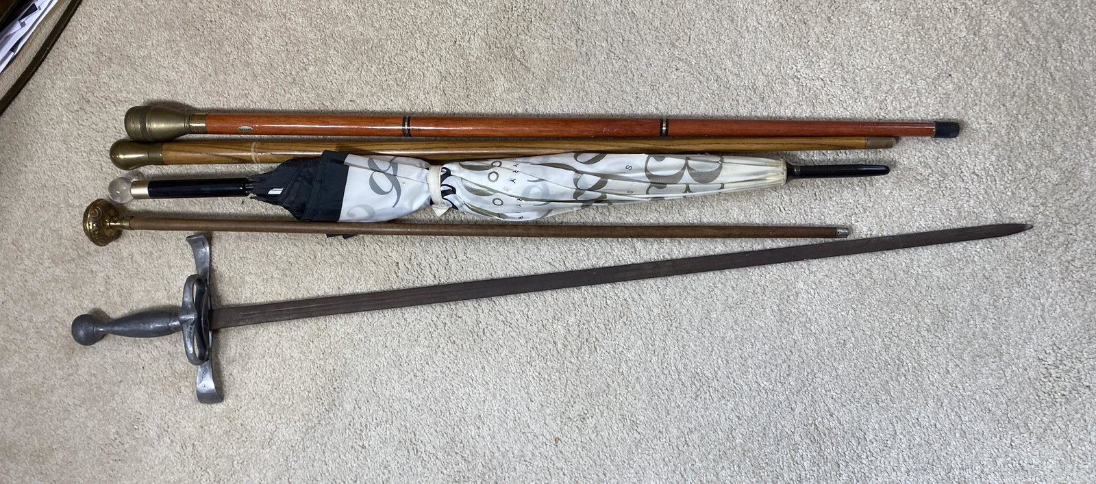 Theatrical Sword, Canes, Umbrella Lot. (1 of 8)