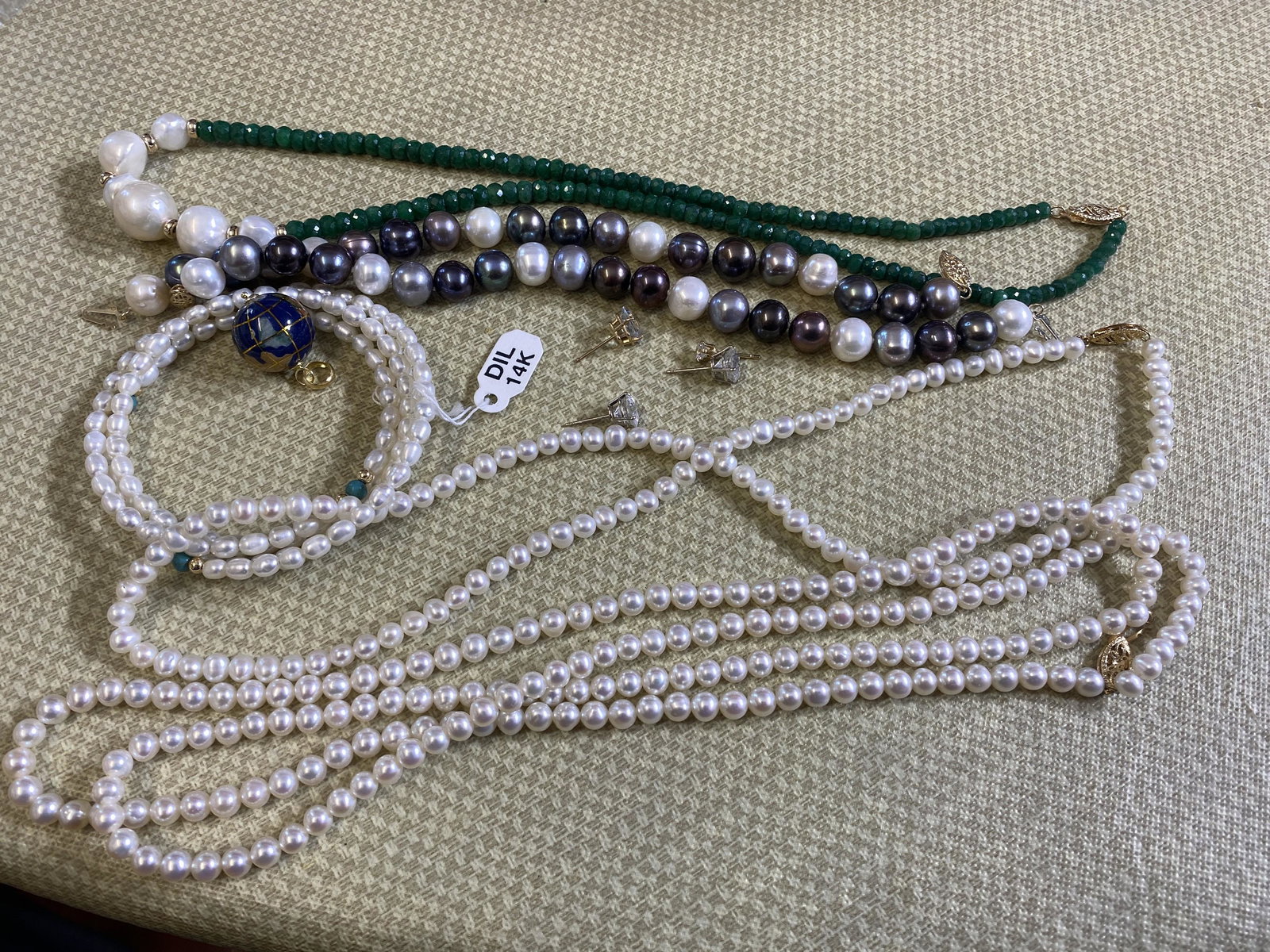 Gold, Pearl, CZ and Semi Precious Stone Jewelry Lot. (1 of 7)