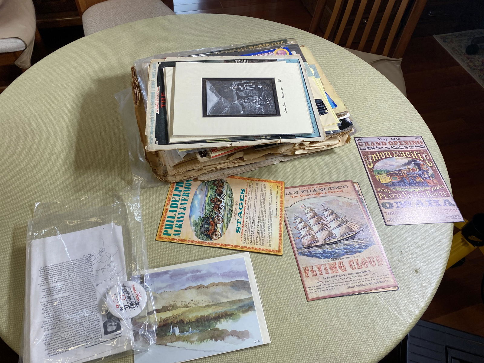 Railroad Stock Certificates, Historic Newspapers, Ephemera Lot. (1 of 18)