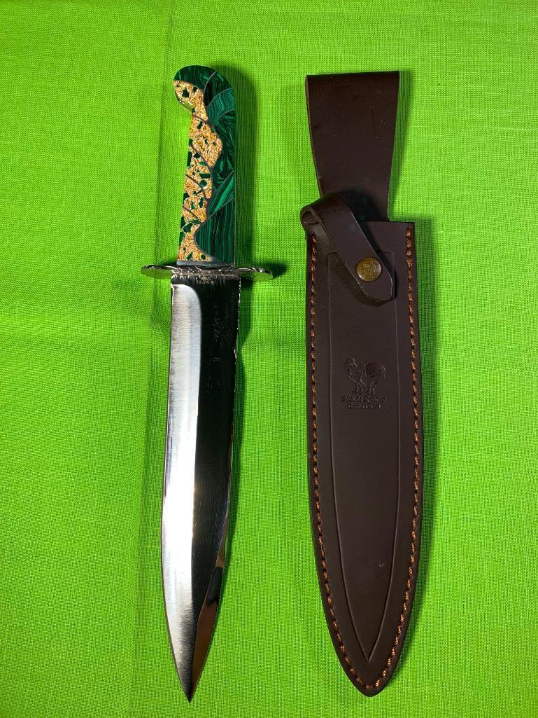 Hen & Rooster Michael Prater Custom Designed Painted Pony Knife #8 with Sheath: Hen & Rooster Michael Prater Custom Designed Painted Pony Knife #8 with Sheath. In-house shipping available. Pickup is Monday, March 13th from 11am to 6pm in Carroll, Ohio 43112 or we will provide in-