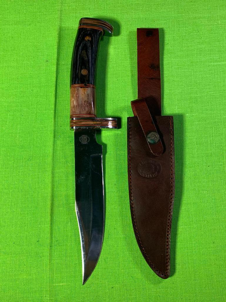 Chipaway Cutlery Knife with Sheath: Chipaway Cutlery Knife with Sheath. In-house shipping available. Pickup is Monday, March 13th from 11am to 6pm in Carroll, Ohio 43112 or we will provide in-house shipping for this item. For Ohio resid