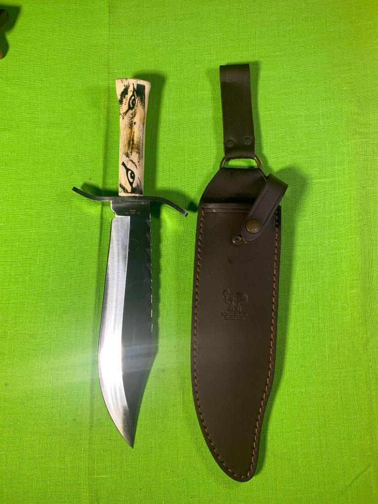 Hen & Rooster HR-5000-DBJ Knife with Sheath: Hen & Rooster HR-5000-DBJ Knife with Sheath. In-house shipping available. Pickup is Monday, March 13th from 11am to 6pm in Carroll, Ohio 43112 or we will provide in-house shipping for this item. For O