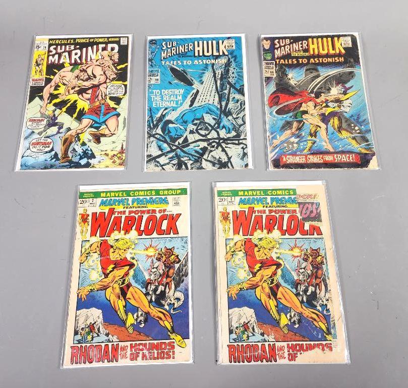 Vintage Submariner, Hulk, and Warlock Comic Books. (1 of 6)