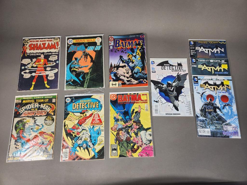 Vintage Batman, Spider-Man, and Shazam Comic Books, Plus Newer Batman Comic Books. (1 of 20)