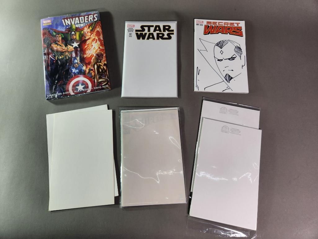 Blank Variant Comic Books (One with Signed Artwork) and Invaders Now Comic Book. (1 of 15)