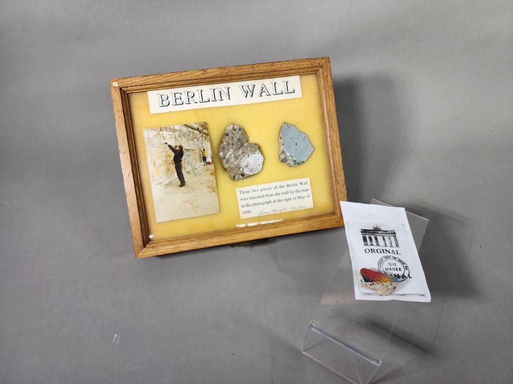 Pieces of The Berlin Wall in Display Case and More. (1 of 5)