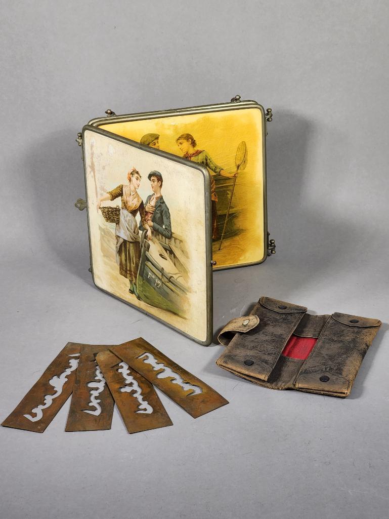 Old Sewing Kit, Antique Stencils and More. (1 of 18)