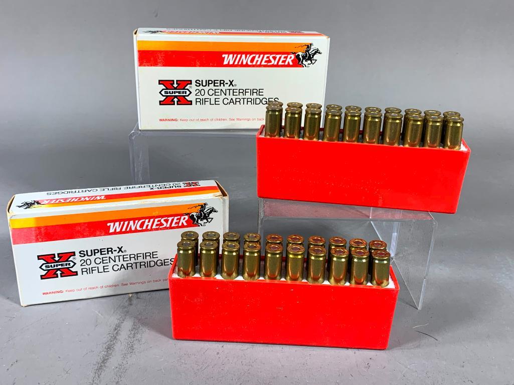 (2) Full Boxes of Winchester 243 6mm Ammunition: SHIPPING: In-house shipping available. Pickup is Monday, June 5 from 2 pm to 7 pm and Tuesday, June 6 from Noon to 5 pm in Carroll, Ohio 43112 or we will provide in-house shipping for this item. Sales
