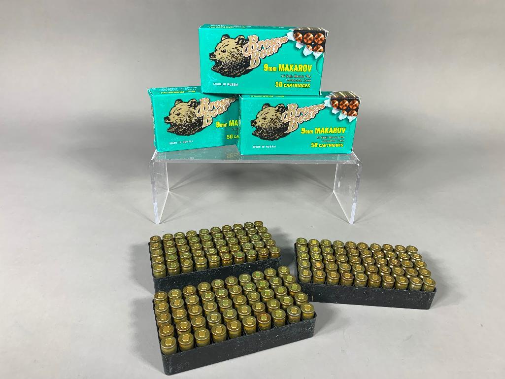 (3) Full Boxes of 9mm Makarov Ammunition: SHIPPING: In-house shipping available. Pickup is Monday, June 5 from 2 pm to 7 pm and Tuesday, June 6 from Noon to 5 pm in Carroll, Ohio 43112 or we will provide in-house shipping for this item. Sales