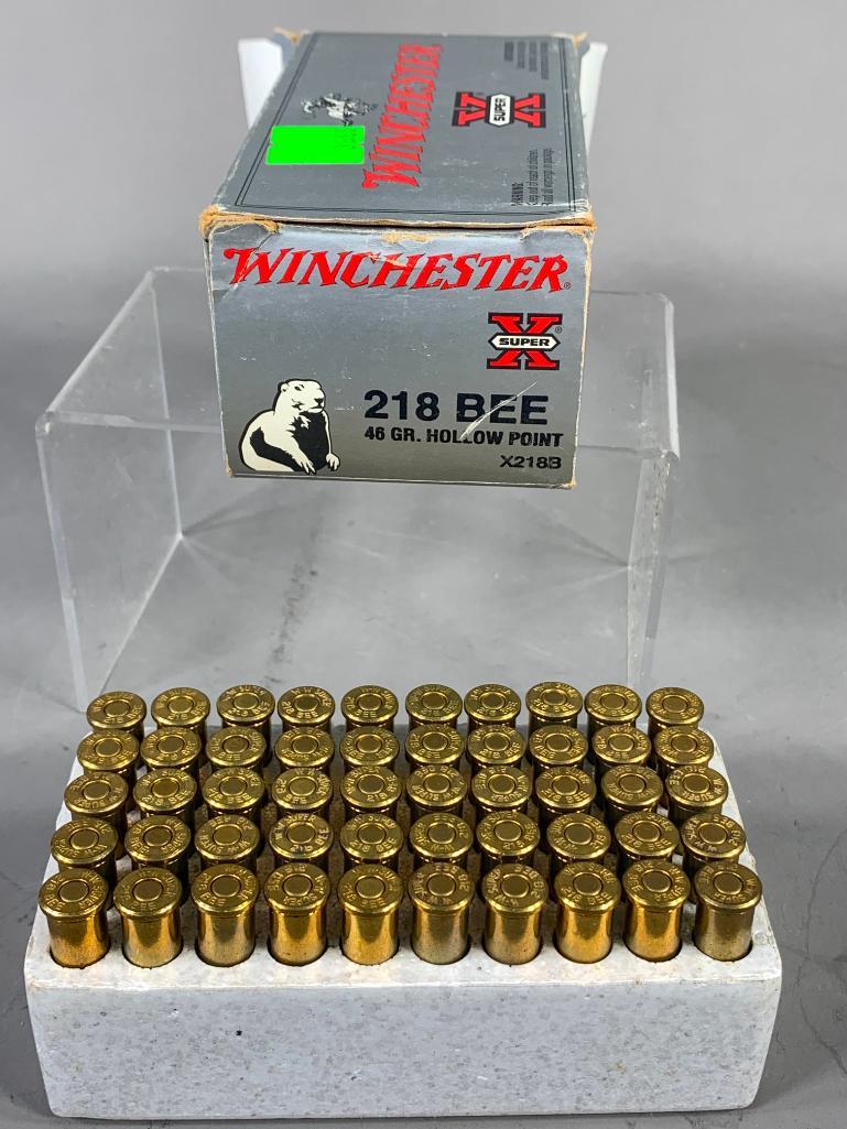 (1) Winchester 218 BEE Ammunition: SHIPPING: In-house shipping available. Pickup is Monday, June 5 from 2 pm to 7 pm and Tuesday, June 6 from Noon to 5 pm in Carroll, Ohio 43112 or we will provide in-house shipping for this item. Sales