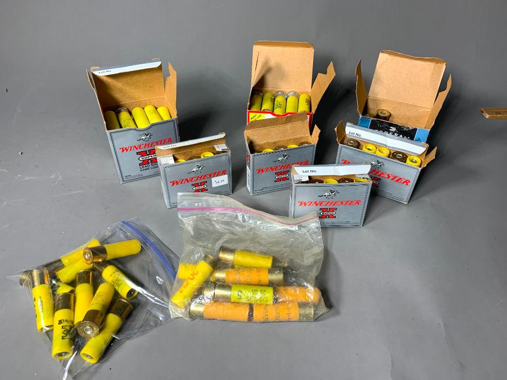 Group of 20 Gauge Shotgun Shells: SHIPPING: In-house shipping available. Pickup is Monday, June 5 from 2 pm to 7 pm and Tuesday, June 6 from Noon to 5 pm in Carroll, Ohio 43112 or we will provide in-house shipping for this item. Sales