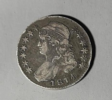 1814 US Silver 50 Cent Piece Half Dollar: SHIPPING: In-house shipping available. Pickup is Monday, June 5 from 2 pm to 7 pm and Tuesday, June 6 from Noon to 5 pm in Carroll, Ohio 43112 or we will provide in-house shipping for this item. Sales