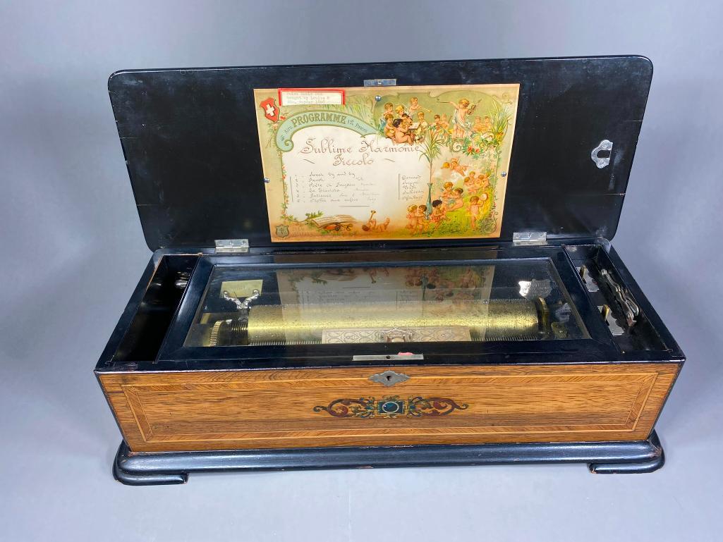 19th c. Large Music Box Harmonie Piccolo Works (1 of 12)