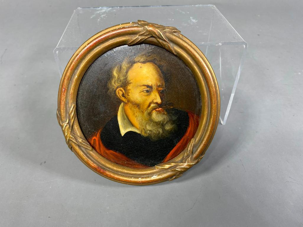 Early Antique Miniature Portrait of a Man with Beard (1 of 3)