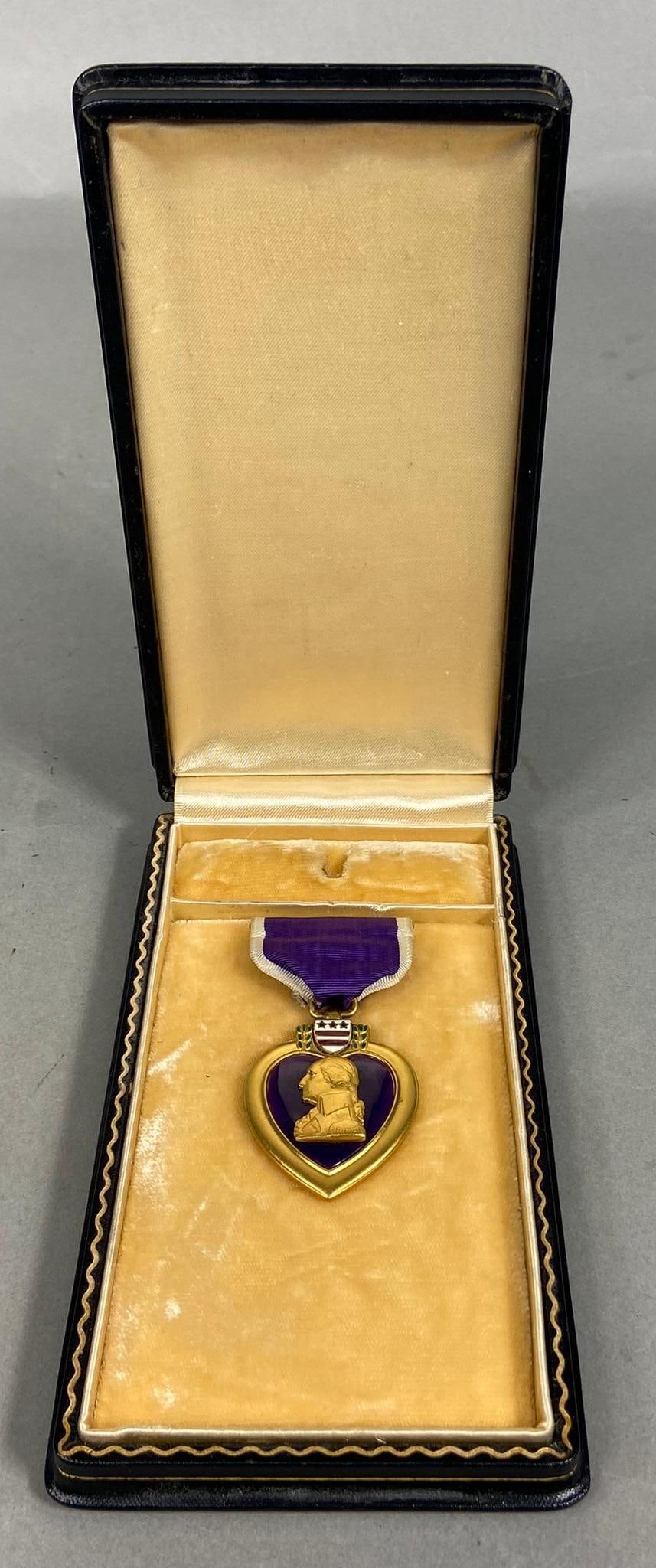 WWII WORLD WAR TWO CASED PURPLE HEART MEDAL: World War Two cased slot brooch purple heart medal WW2 In-house shipping is available. Pickup is Thursday, Oct. 19 and Friday Oct. 20 from 10 am to 1 pm in Carroll, Ohio 43112 or we will provide in-ho
