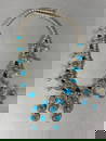 Large Native American Sterling Silver Squash Blossom Necklace with Matching Earrings.