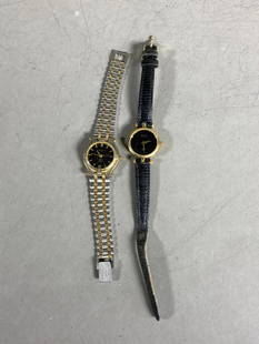 Two Vintage Gucci Marked Ladies Watches.: Two Vintage Gucci Marked Ladies Watches. In-house shipping is available. Pickup is Monday, December 18th from 12pm to 6pm and Tuesday, December 19th from 11am to 3pm in Carroll, Ohio 43112 or we will