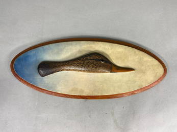 Antique A. Elmer Crowell Decoys Duck Decoy Profile on Panel.