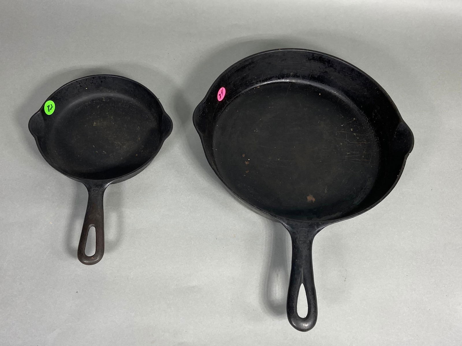Two Vintage Cast Iron Skillets. Auction