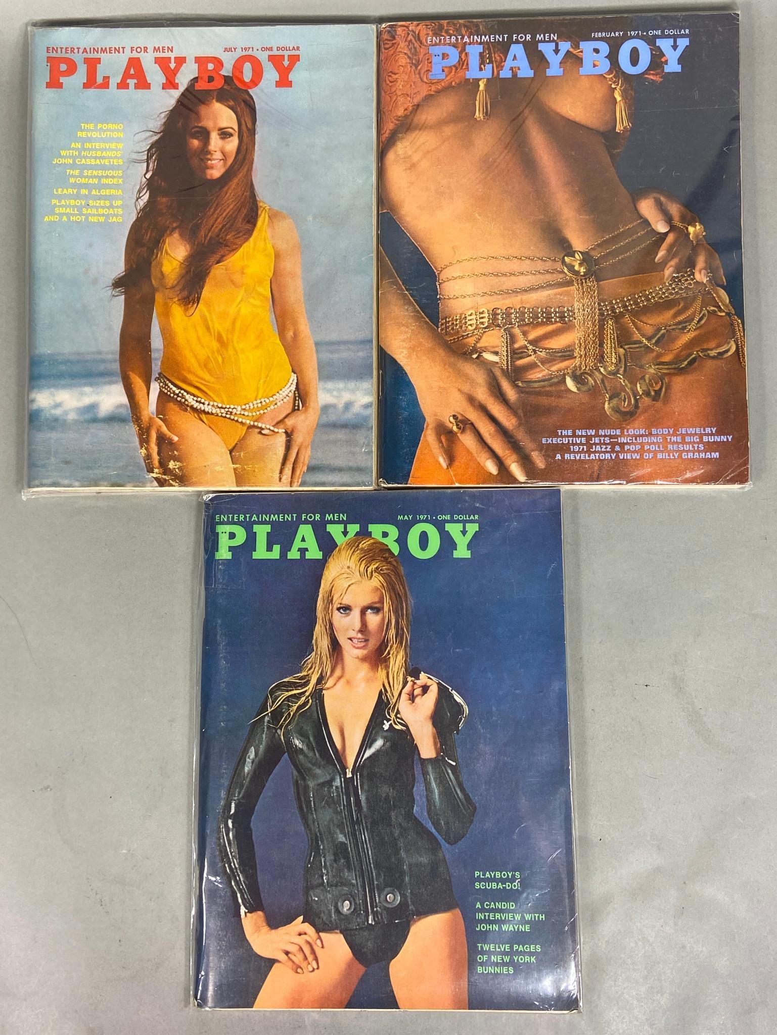 3 Vintage 1971 Playboy Magazines.: 3 Vintage 1971 Playboy Magazines. In-house shipping is available. Pickup is Monday, January 15th from 12pm to 6:30pm in Carroll, Ohio 43112 or we will provide in-house shipping for this item. Once pac