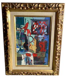 Claude Venard Signed Post Cubist Still Life Painting