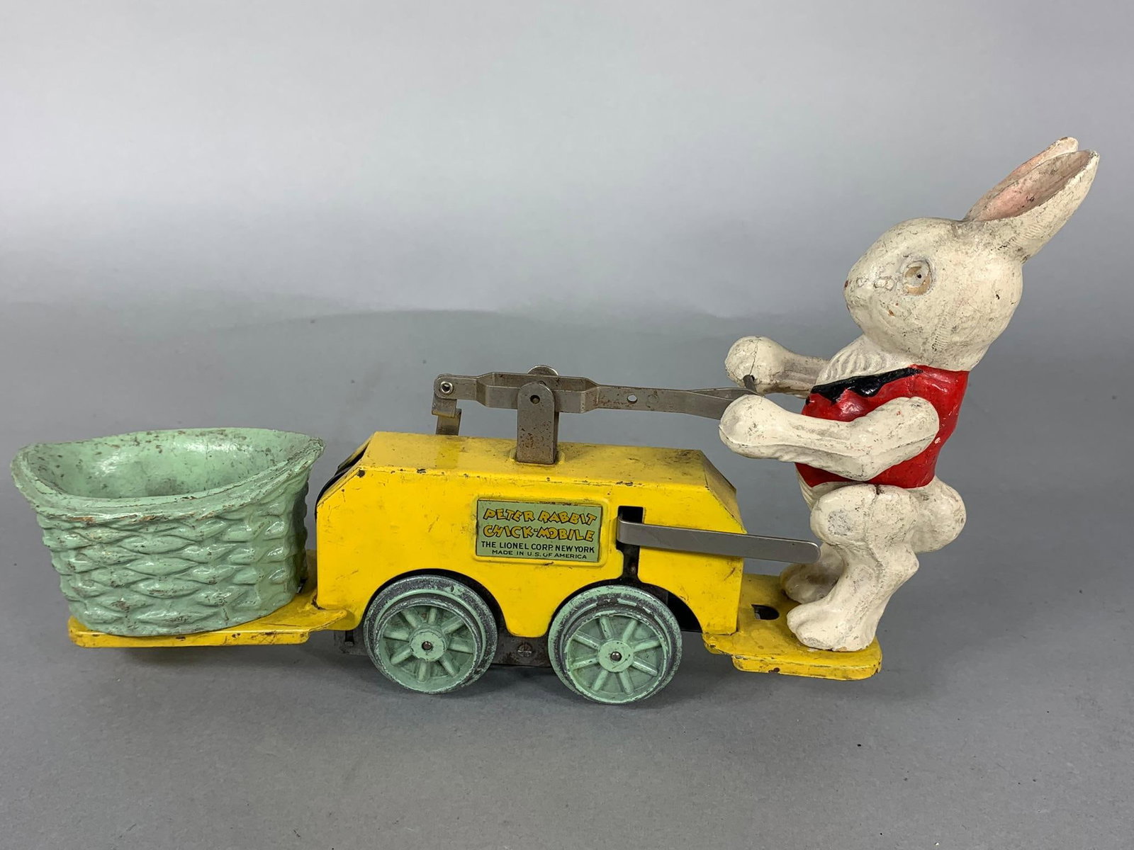 Lionel Pre-War Peter Rabbit Easter Bunny Hand Car with Flanged Wheels: Lionel Pre-War Peter Rabbit Easter Bunny Hand Car with Flanged Wheels. To see up to 100 photos of this lot, please find this sale on LiveAuctioneers. In-house shipping is available. Pickup is Friday, 