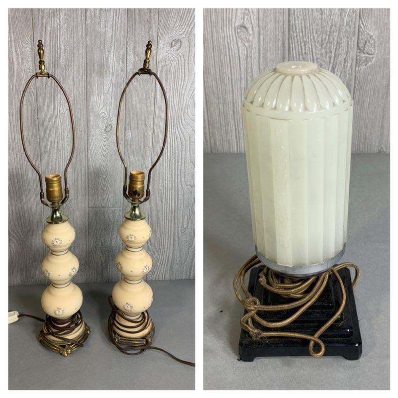 3 Vintage Lamps: 3 Vintage Lamps. To see up to 100 photos of this lot, please find this sale on LiveAuctioneers. In-house shipping is available. Pickup is Friday, April 5th from 12pm to 7pm in Carroll, Ohio 43112 or w