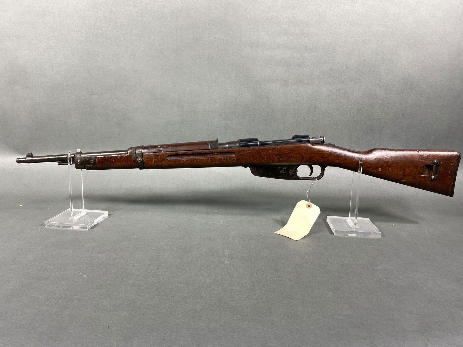 ITALIAN MILITARY RIFLE M38 CARCANO: BRAND: Italy MODEL: M38 SERIAL: XB9032 CALIBER/GAUGE: 6.5x52mm CONDITION: Action good, bore good. SIZE: 22" bbl, 40" overall. Notes: CAI import mark. This firearm is at least 50 years old. If you have