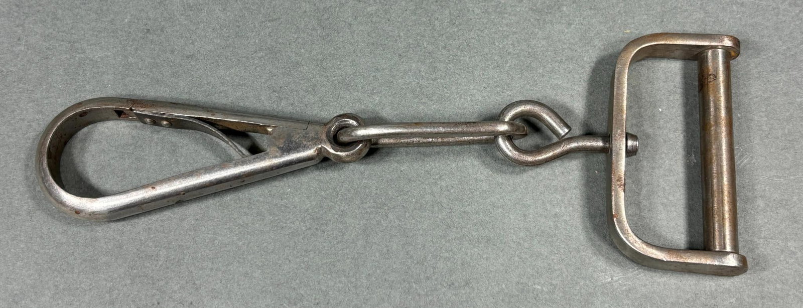 CIVIL WAR CAVALRY CARBINE SLING SWIVEL BY NORTH: Civil War Cavalry carbine swivel manufactured by "O. B. NORTH & Co. NEW HAVEN Ct."and stamped on the underside of the snap hook. Carbine sling swivels attached to the swivel ring on the carbine and to