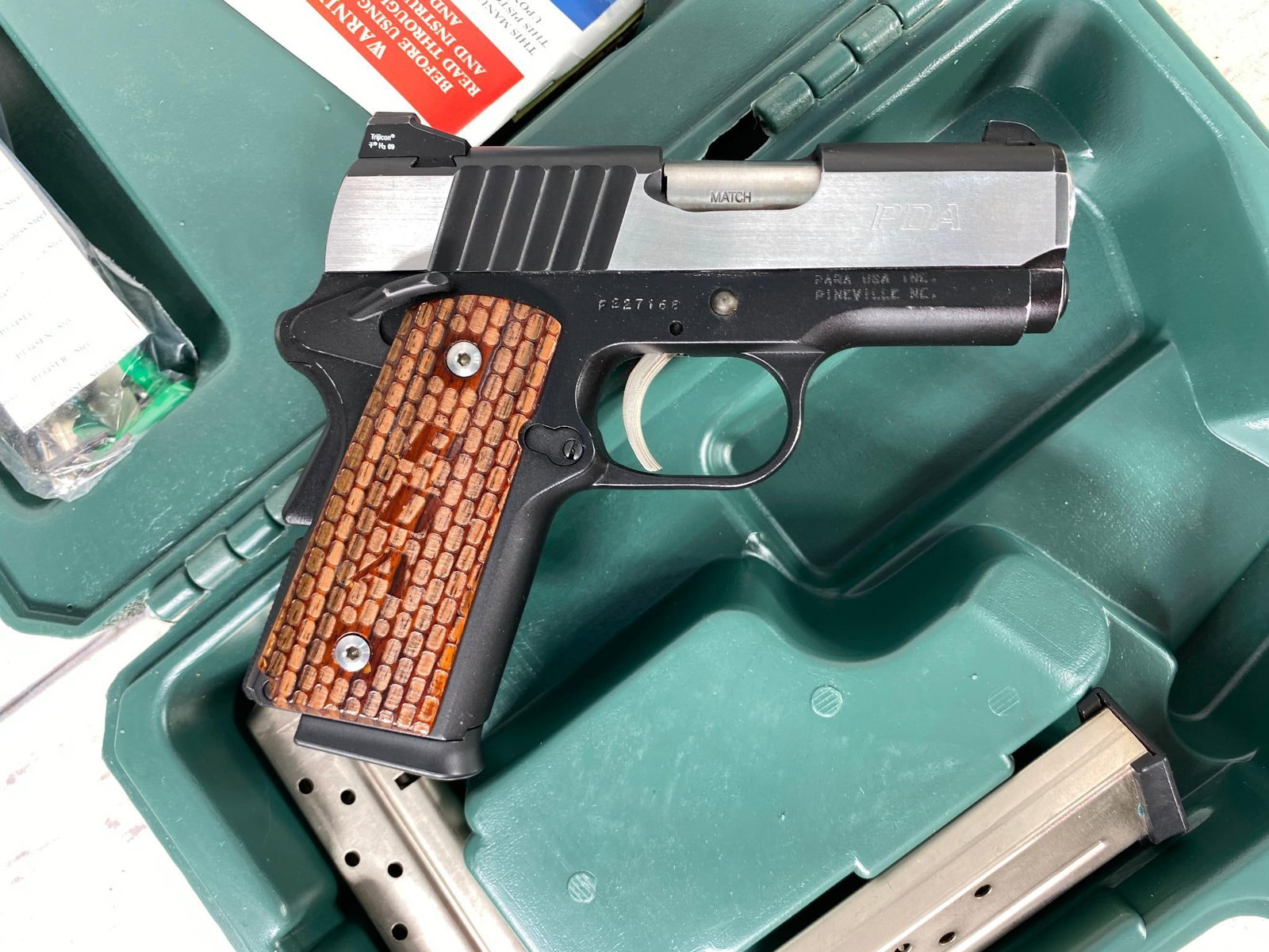 ** Para Model 1911 PDA LDA Match Pistol 9mm Nice: BRAND: Para MODEL: PDA LDA 1911 SERIAL: P227168 CALIBER/GAUGE: 9 mm CONDITION: Bore is dirty but good. Action good. SIZE: 6" overall. Unless you have an FFL, we will have to ship to your FFL or you wi