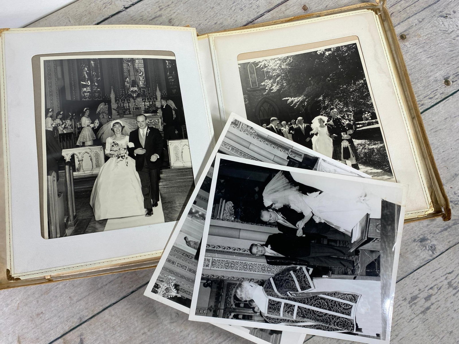 Personal Wedding Photo Album of Actor/Comedian Tim Conway: Wedding photo of album of actor and comedian Thomas Daniel "Tim" Conway (December 15, 1933 ' May 14, 2019). Conway married Mary Anne Dalton in 1961. They divorced in 1978. Conway is perhaps best known