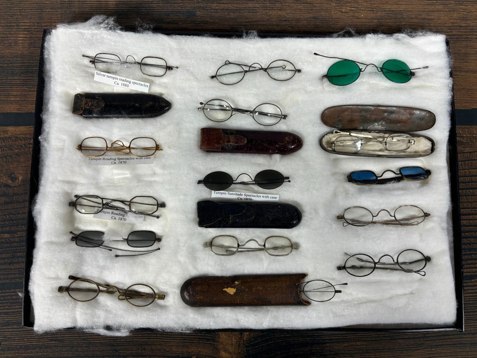 A Collection of Antique Eyeglasses: In-house shipping is available. Pickup is Friday, August 9th from 11 am to 7 pm at our offices in Carroll, OH 43112 or we will provide in-house shipping for this item. Once packed up we will send you