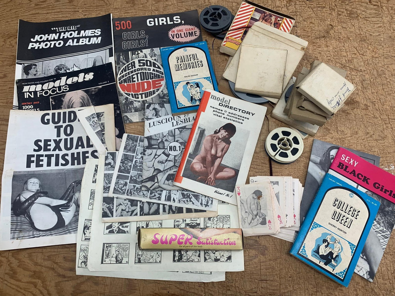 Group of Vintage Erotica Ephemera and Films: In-house shipping is available. Pickup is Friday, August 9th from 11 am to 7 pm at our offices in Carroll, OH 43112 or we will provide in-house shipping for this item. Once packed up we will send you 