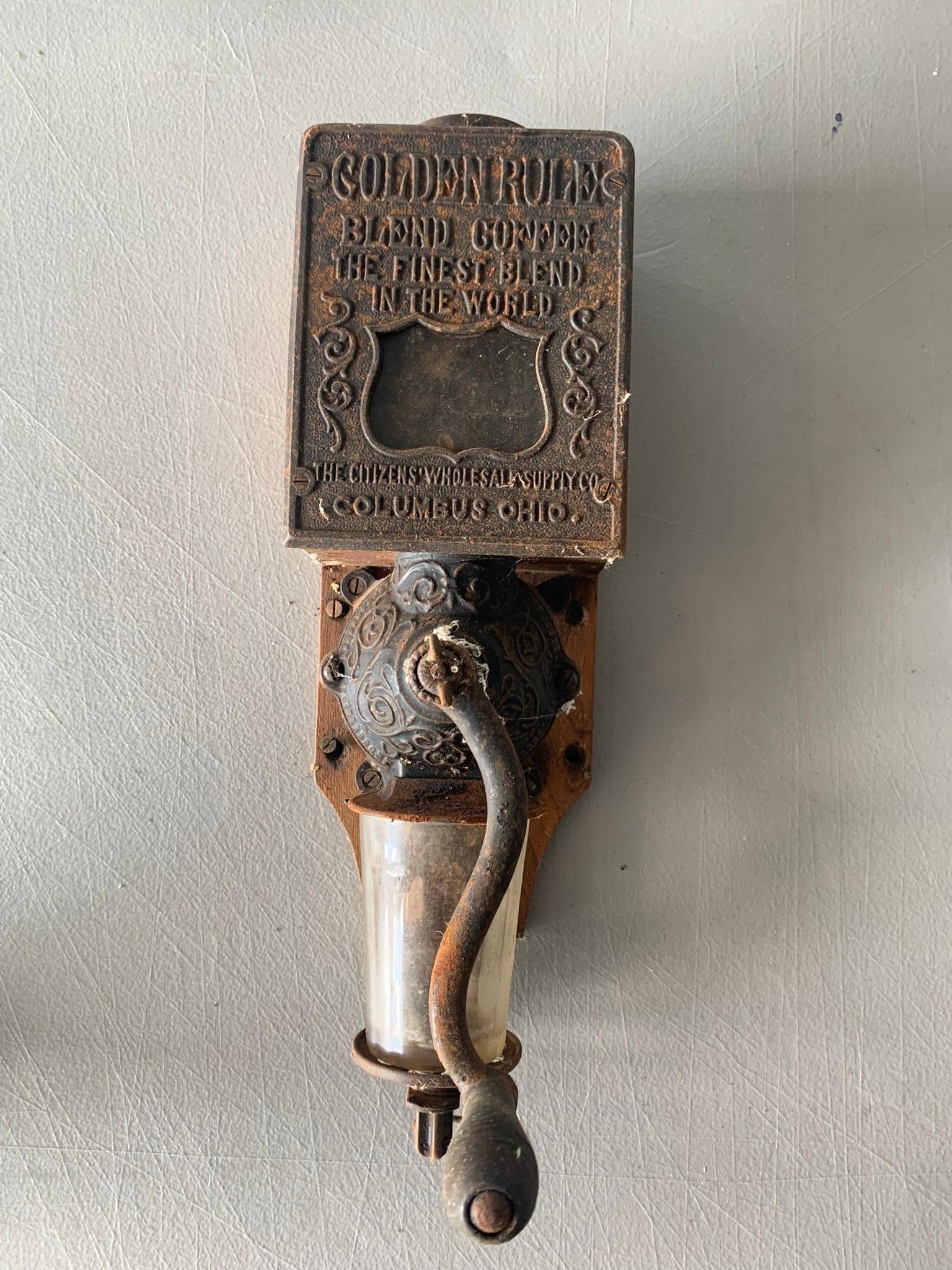 Citizens Wholesale Supply Columbus Ohio Golden Rule Wall Hung Coffee Grinder: In-house shipping is available. Pickup is Friday, August 9th from 11 am to 7 pm at our offices in Carroll, OH 43112 or we will provide in-house shipping for this item. Once packed up we will send you