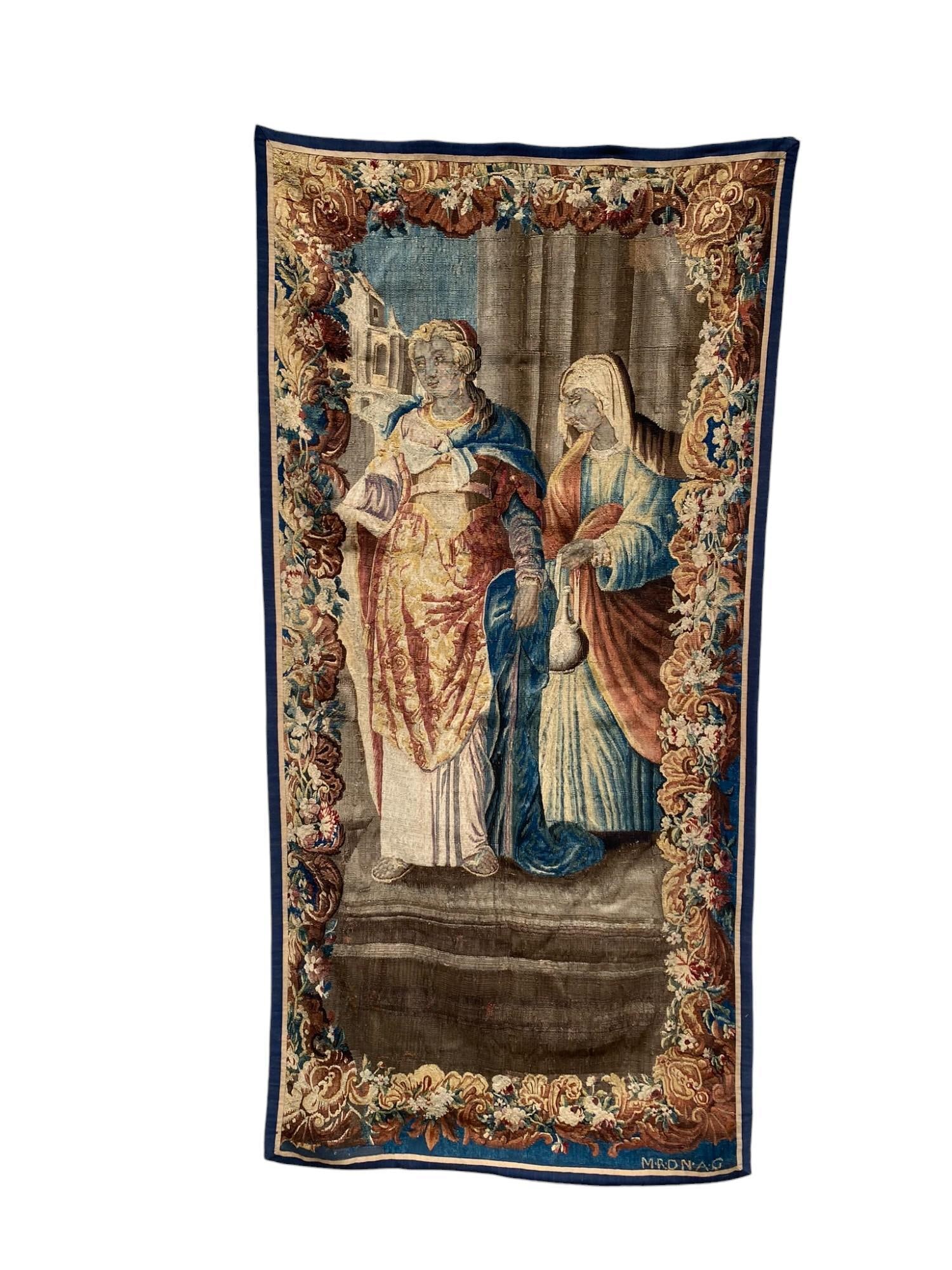 17th c. French Aubusson Tapestry Judith & Servant Abra (1 of 20)